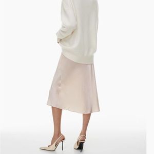Aritzia Size 8 Babaton Silk Slip Midi Skirt